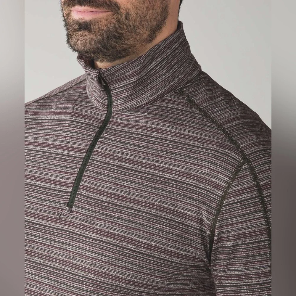 Lululemon Athletica Surge Warm 1/2 Zip Polar Night Stripe